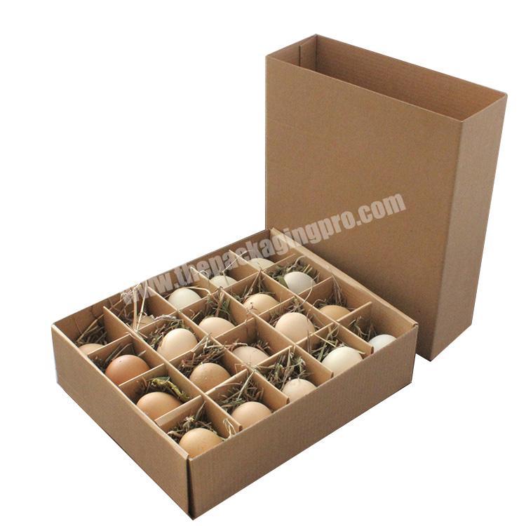 Factory price brown cardboard wholesales egg packing paper box with insert