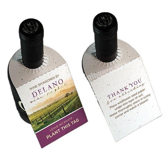 Factory sell Custom wine bottle neck hang Tags for promotional retail wine