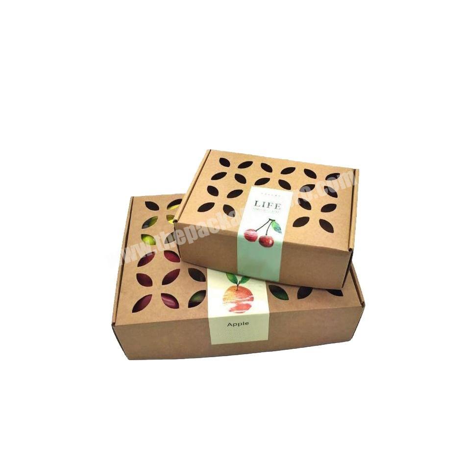 Fashion custom die cut fresh fruit durable kraft paper shipping box