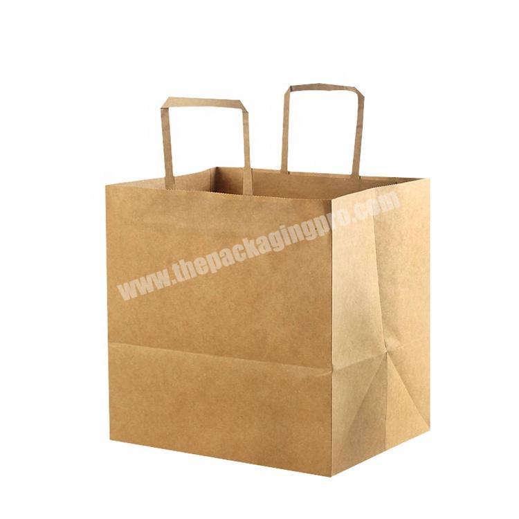 Flat Handle Paper Kraft Bag with Flat Handles