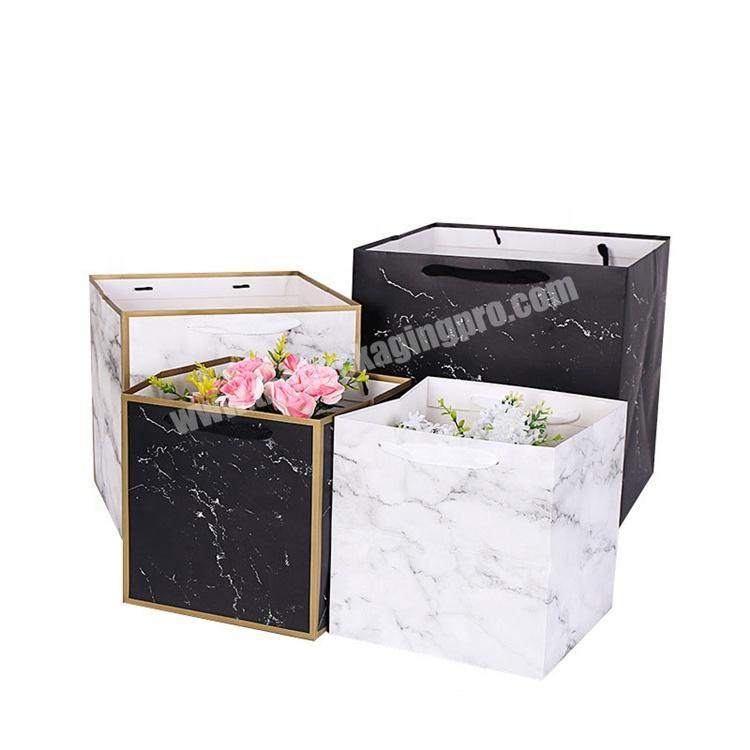 Foldable paper flower carry bag with fashion design