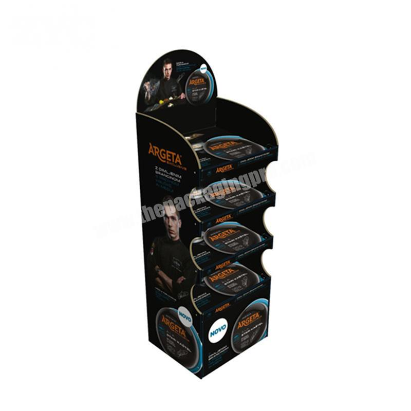Folding Customized POP Cardboard Display Rack with Shelves for Men's Products