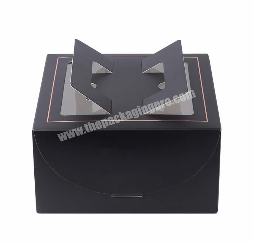 Food Packaging Manufacturer Custom Black Cake Box packing