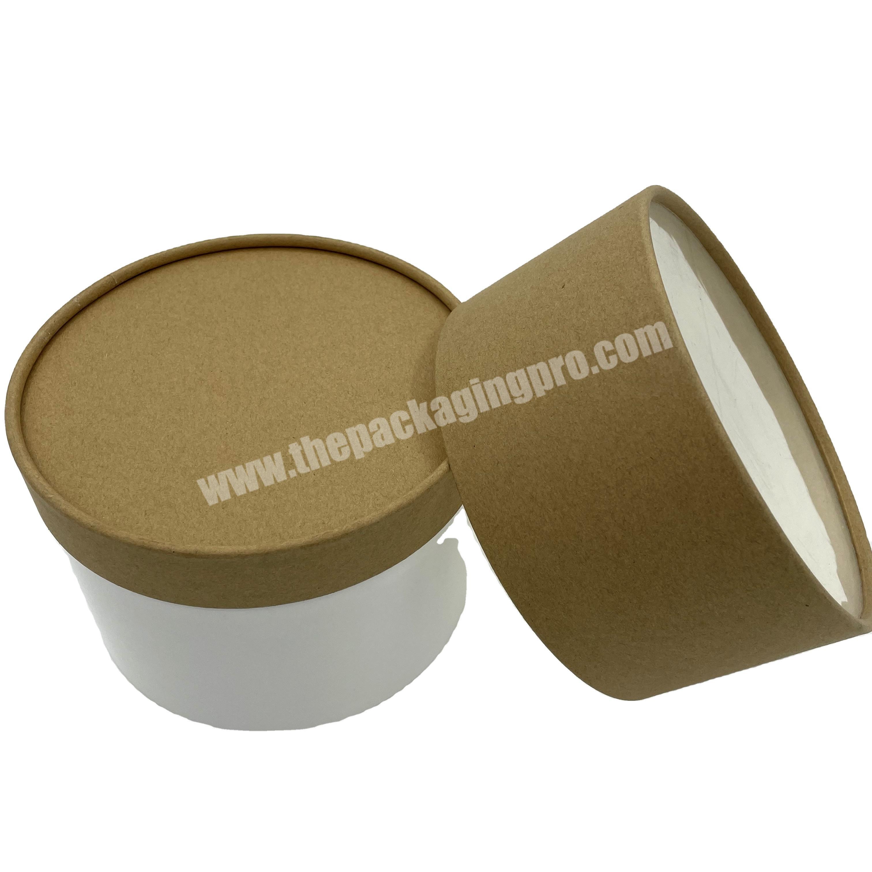 Free Design Empty Paper Gift Box Kraft Paper Packaging Tube  For Gift T-shirt Cosmetic Round Paper Packaging With Pvc Window