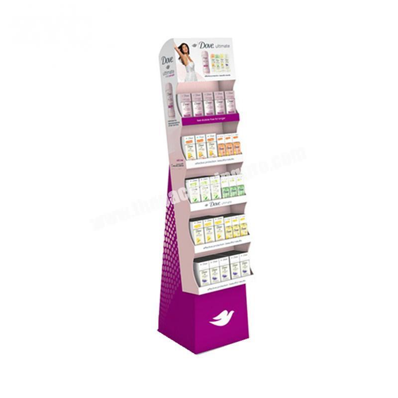 Free Standing Floor Display Cardboard Promotional Display stand for Body Spray