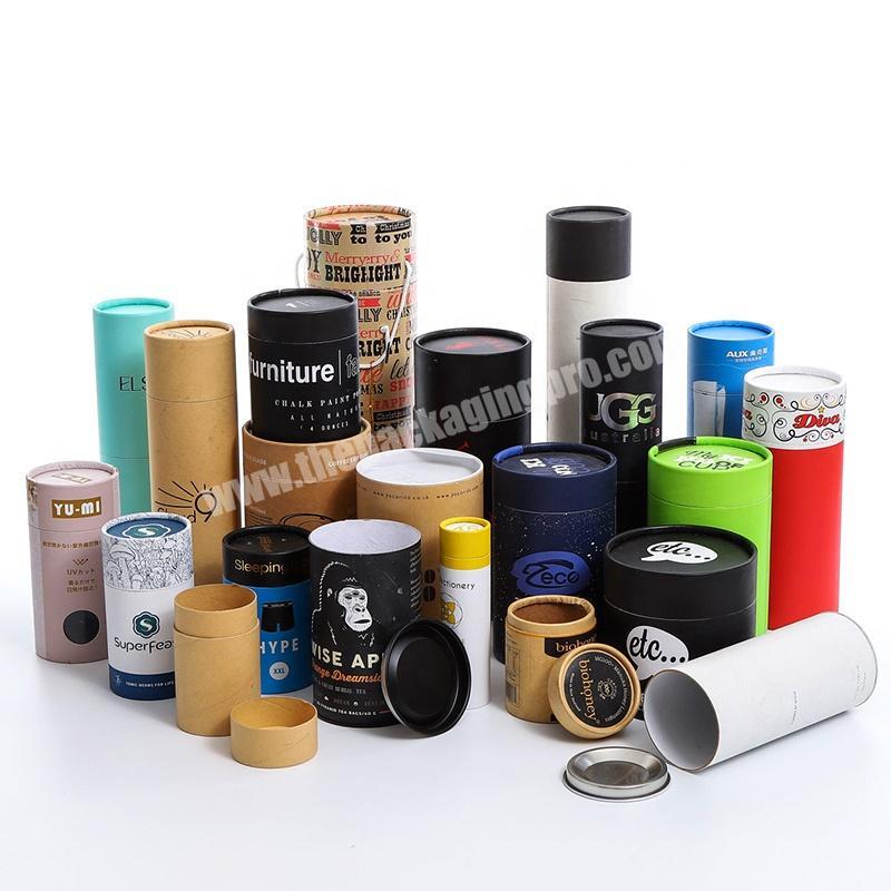 Full Color Printing Food Level Salt Milk And Coffee Powder Small Black Paper Tube Paper Core Tube