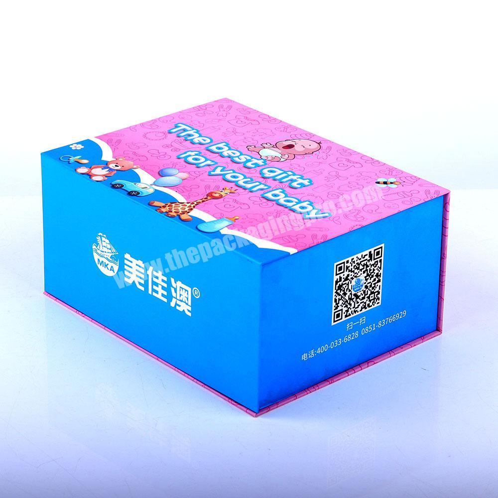 Gift Box CMYK Printing Luxury Magnetic Cardboard Packaging Box Packaging With Foam Insert For Baby Care Product
