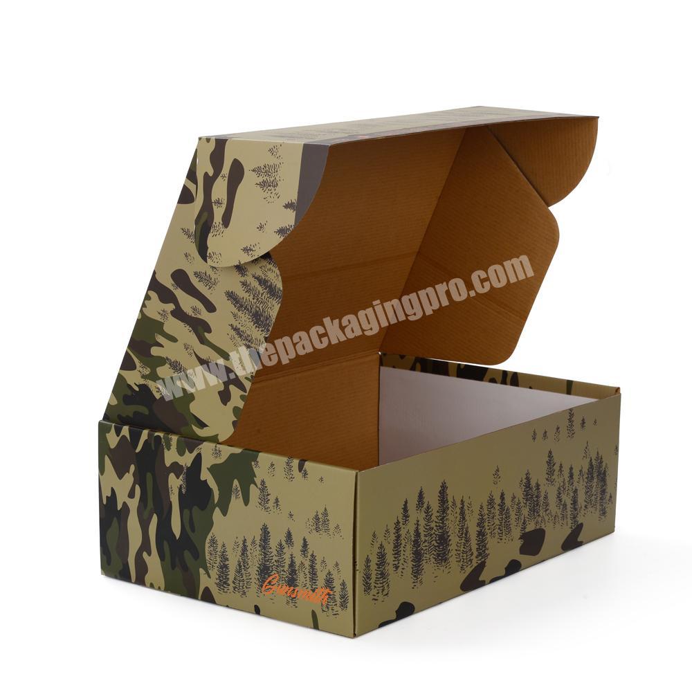 Guangzhou Factory Customized cardboard Army color corrugated mailer product packaging box