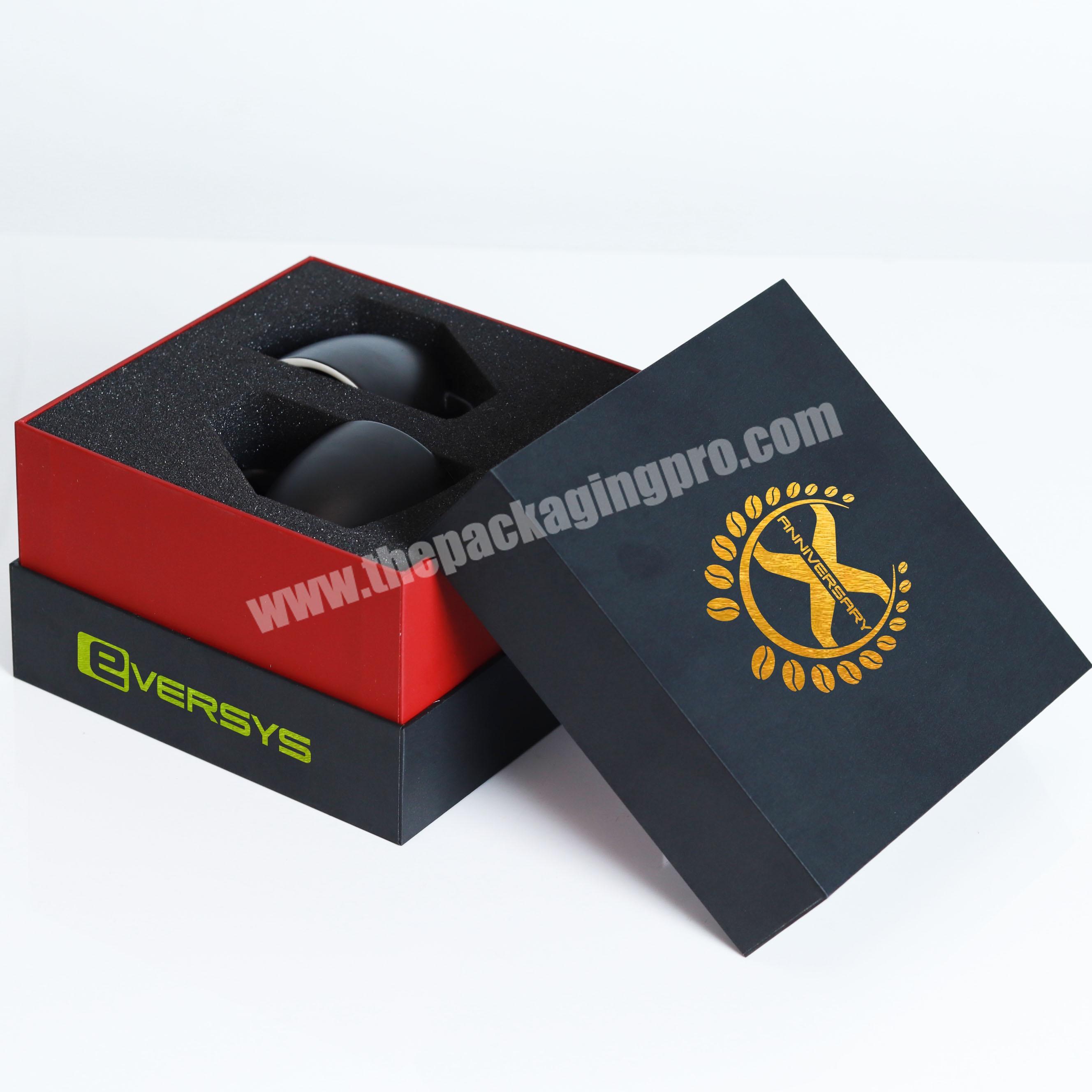 Haute Couture Black Gold Logo Sponge Grooves Cup Gift Box