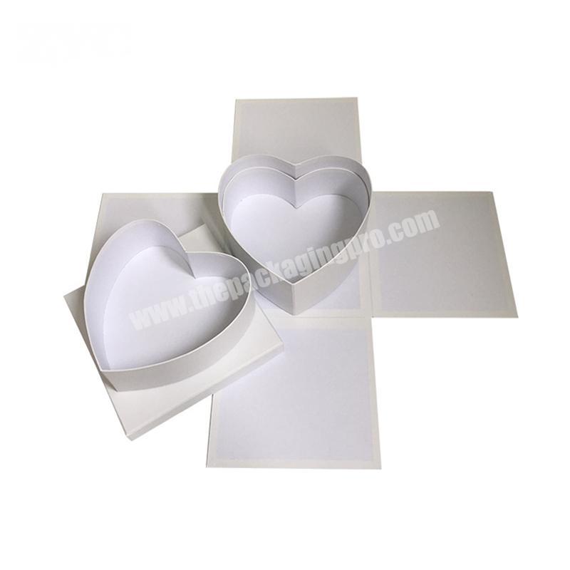 Heart Shape Rigid Cardboard Storage Gift Packaging Flower Box