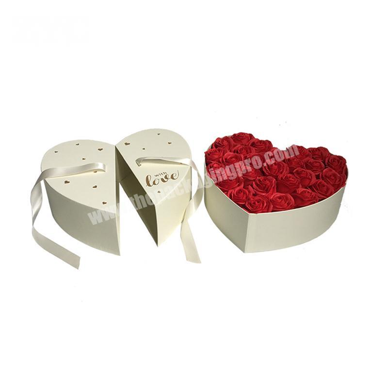 Heart-shaped Double Open Luxury Flower Packaging Cardboard Gift box
