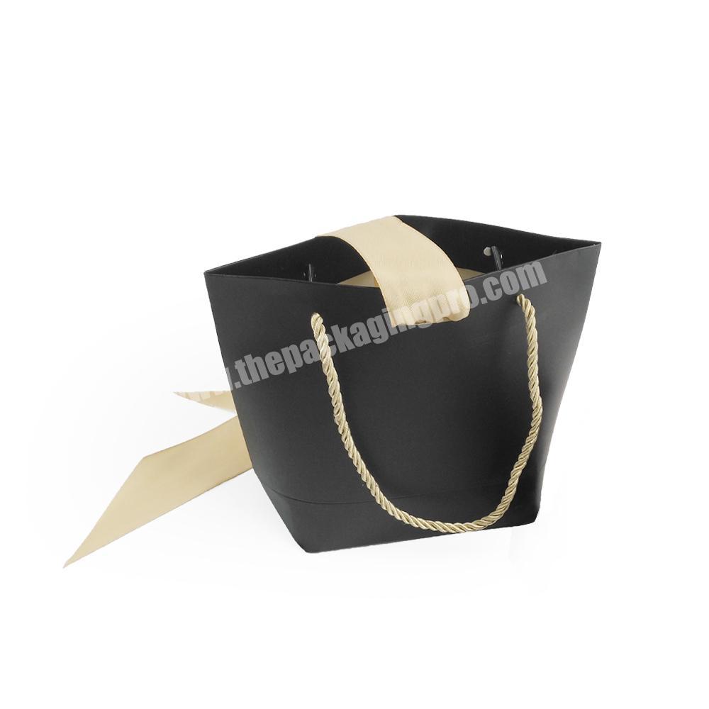 High Quality Black Luxury Gift Packaging Paper Bags For Jewelry