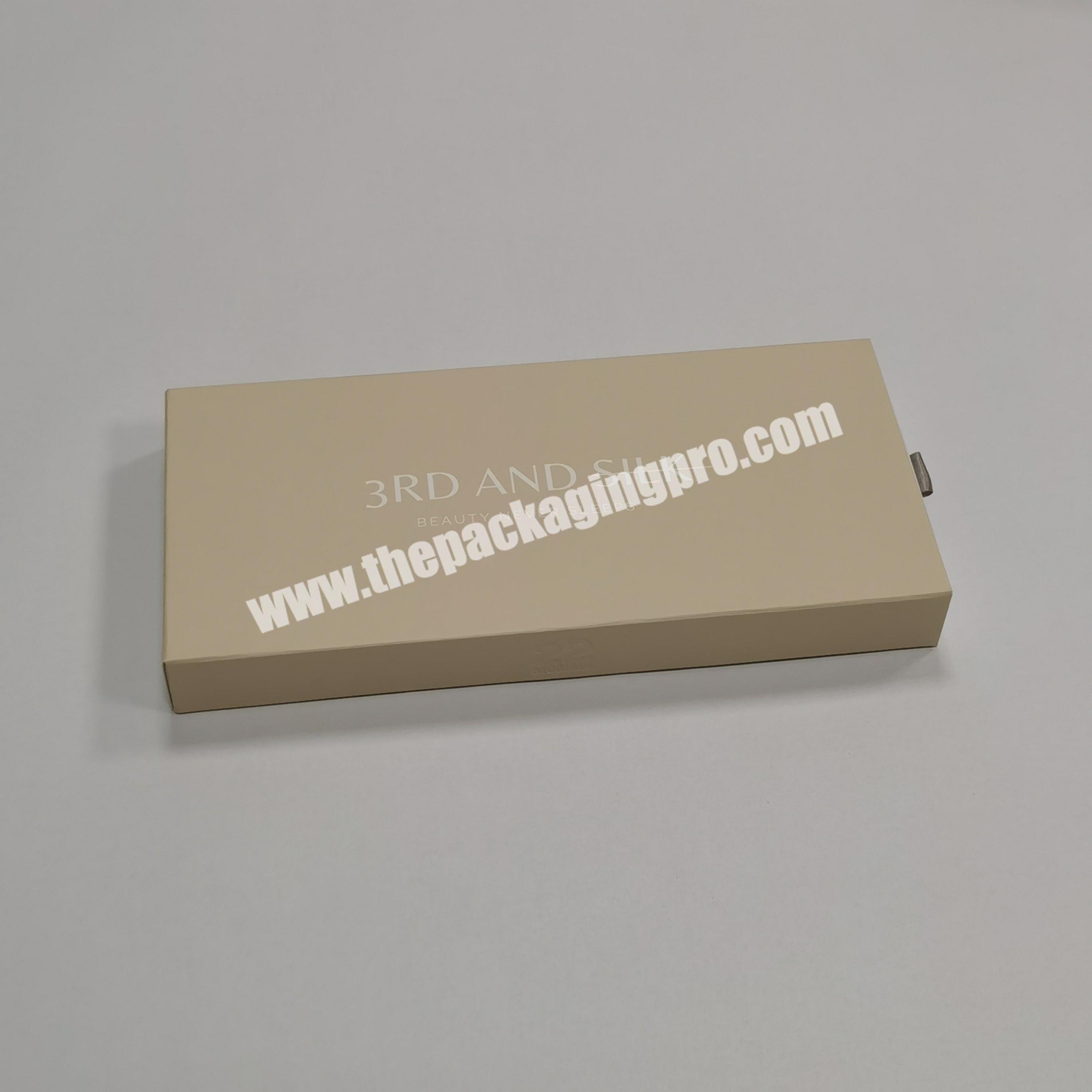Wholesale High Quality Custom Logo Printed Paper Cardboard Empty Silk Packaging Sliding Drawer Gift Box with Ribbon