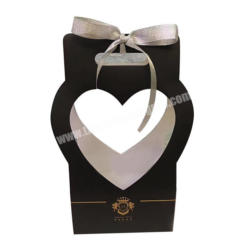 High Quality Kraft Paper Flower Basket Packaging Paper Gift Box with Handle