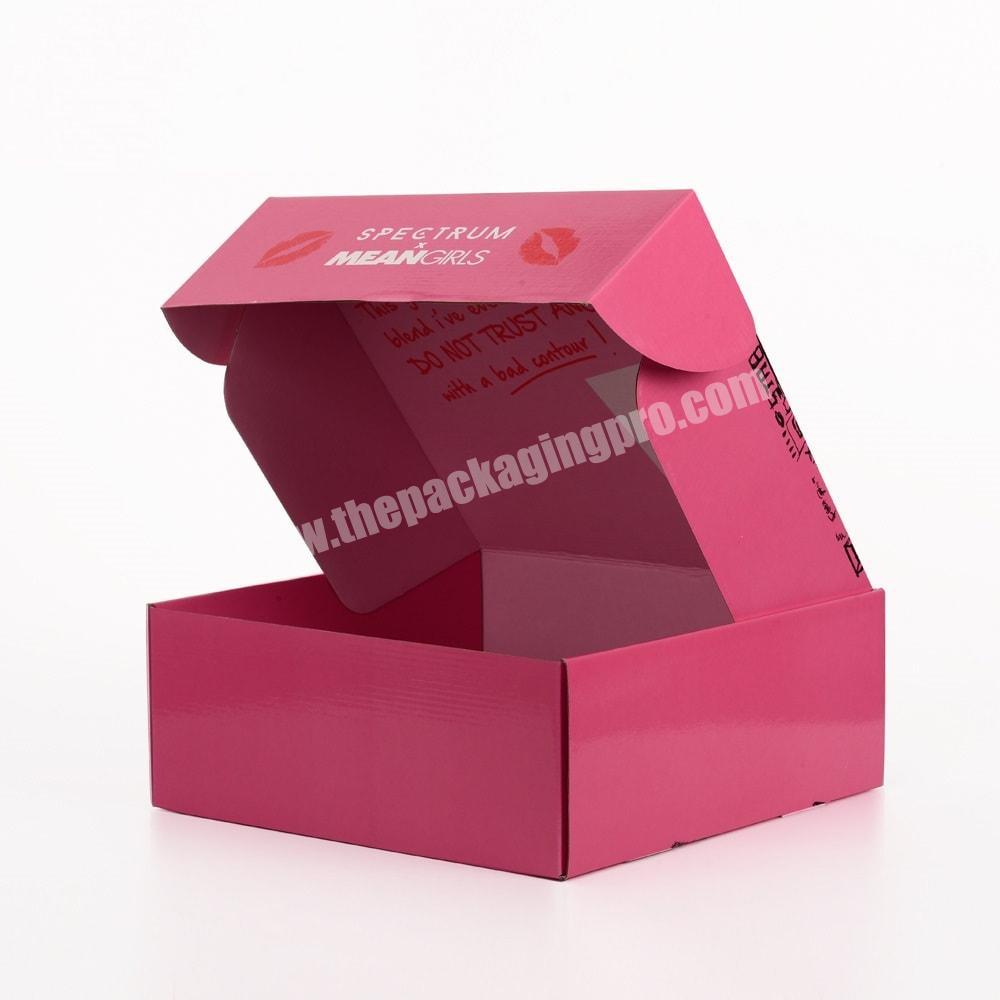High Quality Pink Luxury Cosmetic Packaging Box Shoes Corrugate Mailer Boxes