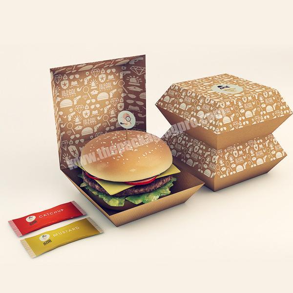 High Quality Take Out Paper Custom Logo Printed Burger Box