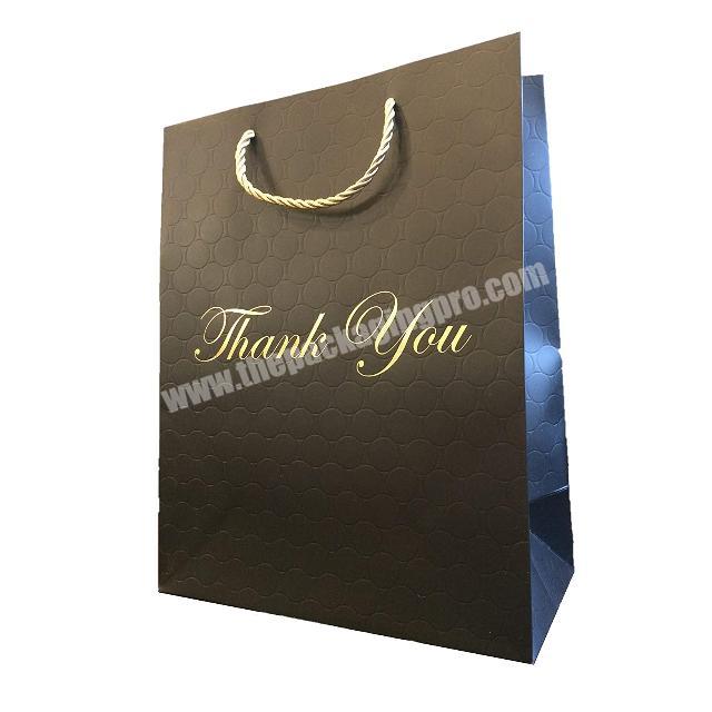 High end black shopping bag, garment packaging paper bags for shoes