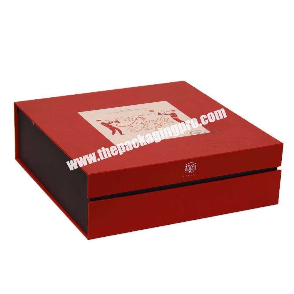 High end fancy gift boxes packs for wedding dresses clothing luxury folding packing wine set gift box custom