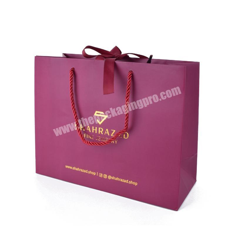 High end luxury personalized fancy paper gift bags custom shopping bag with handle