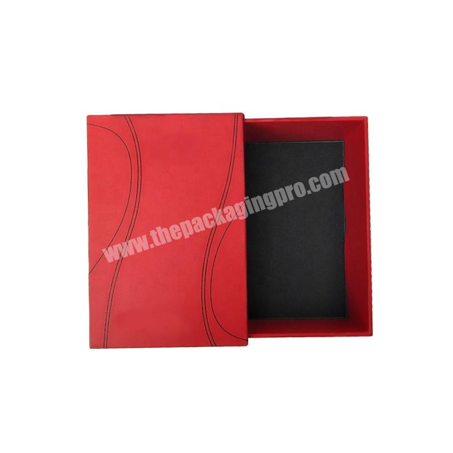 High quality cardboard paper gift box hard packaging siding out drawer handmade empty boxes
