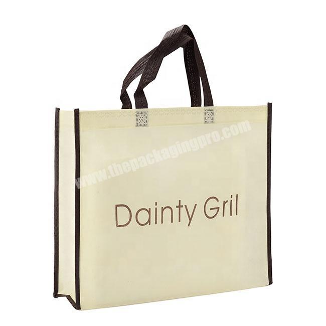 High quality color logo printed grocery promotional and reusable non woven bag with logo