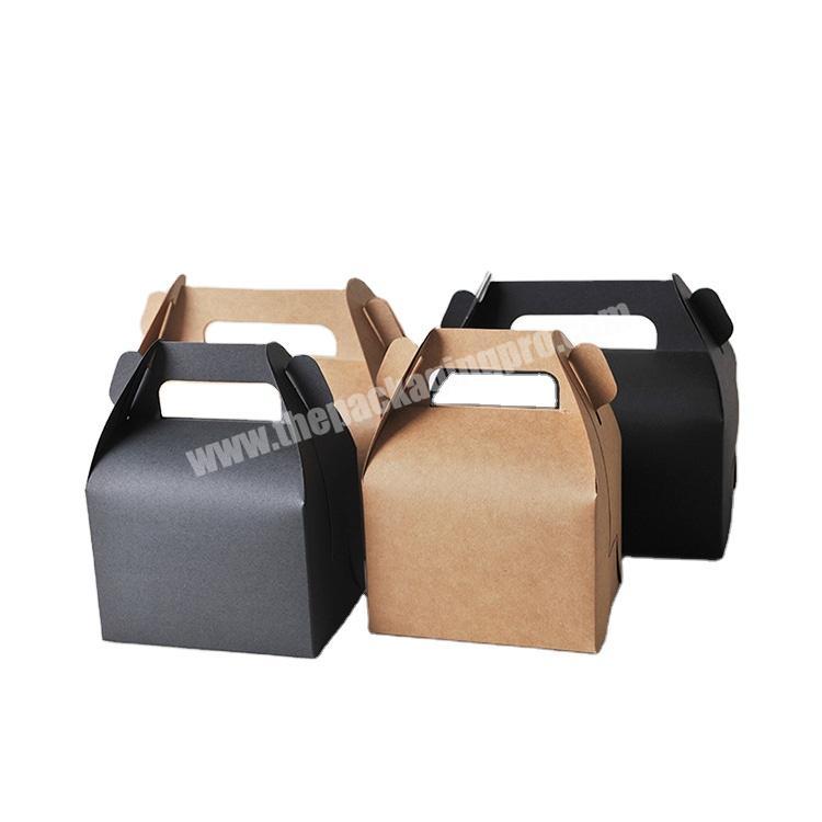 High quality cupcake box with handle kraft paper bakery boxes packaging custom