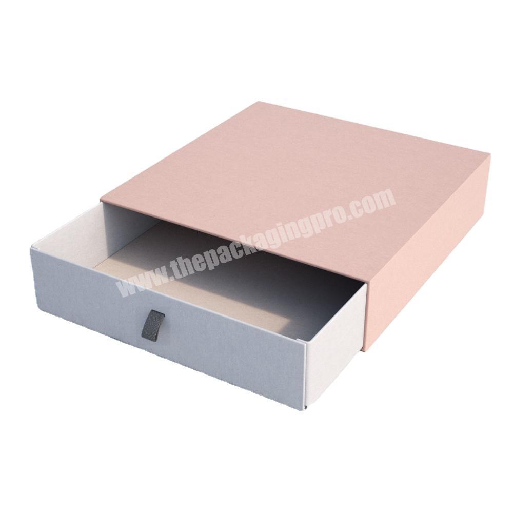 High quality pink printed gift packaging paper boxes for jewelry