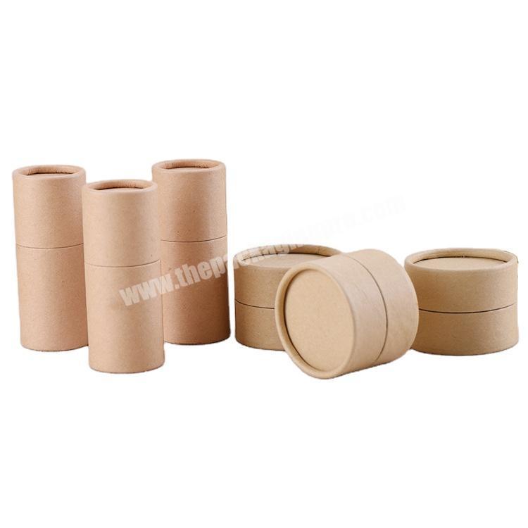 Eco-Friendly Cylindrical Brown Push Up Biodegradable Paper Tube Packaging Box Printing For Lip Balm Container