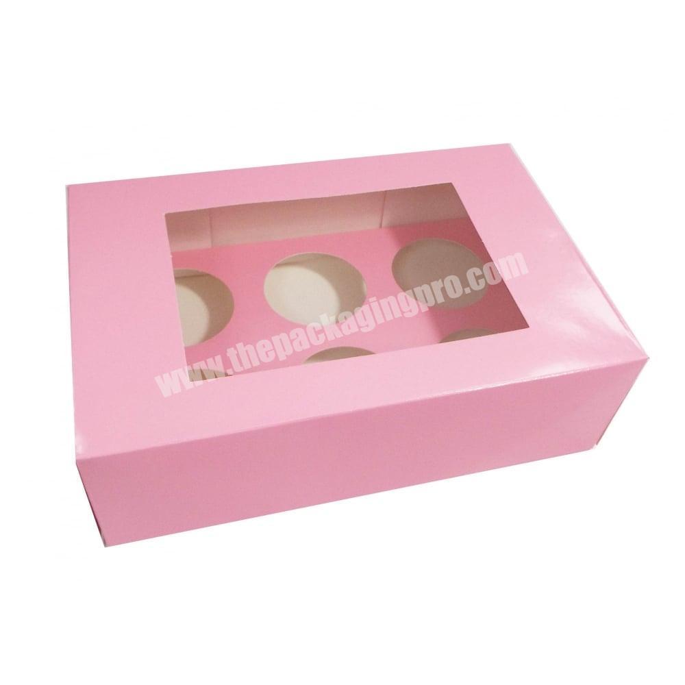 Hot Sales Fancy Pink Luxury Cupcake Macarons Donuts Dessert Packing Box With Tray