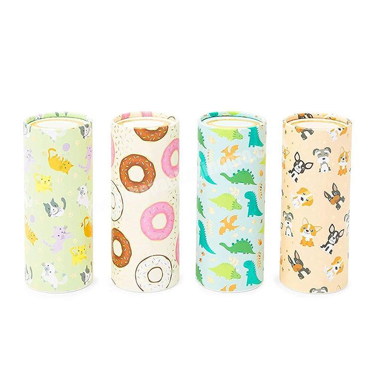 Hot sale creative cylinder car vehicle paper carboard tube stopper tissue boxes