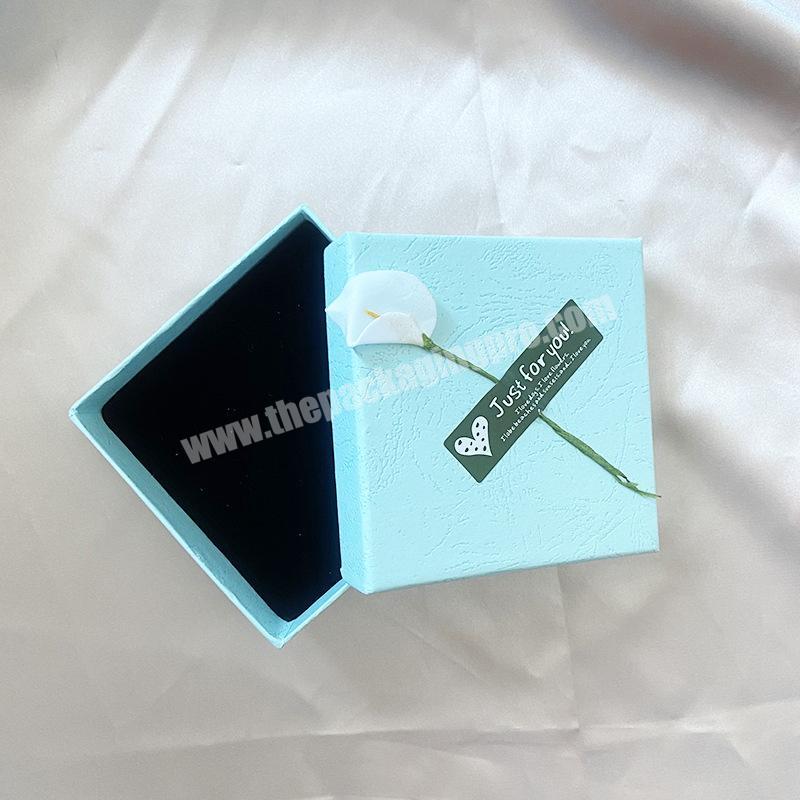 Hot sale custom creative square bow ring earing packaging small gift box jewelry gift boxes for jewelry