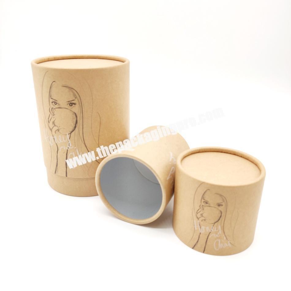 Recycled Paper Airtight Container food grade recycled kraft paper tube tea Superfood packaging paper tube