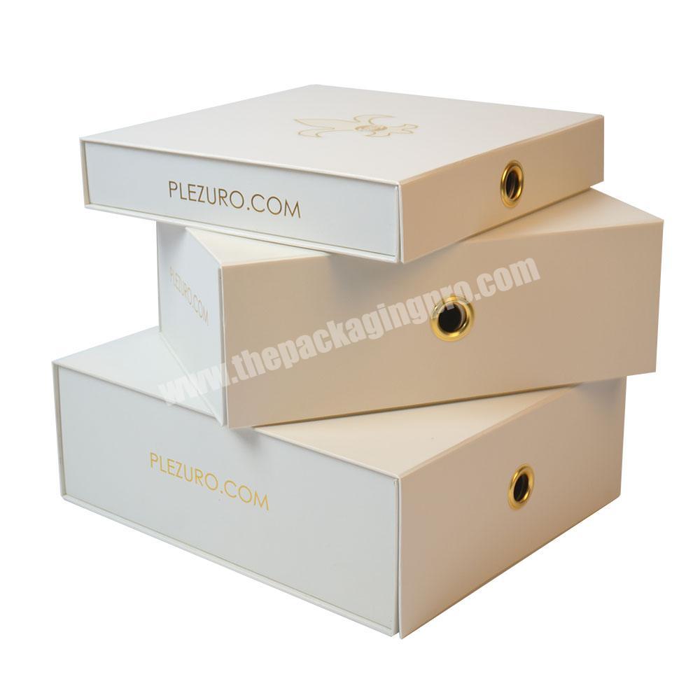 Hot stamp folding cardboard packaging box with magnetic lid for custom unique design