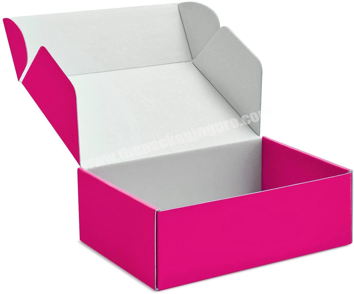 Jewelry Rose Pink Currogated Pink Corrugated Custom Printed Package Designed Large Boxes Shipping White Mailer Kraft Paper