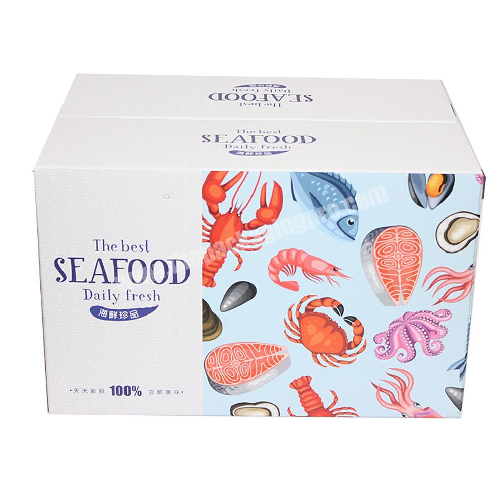 Jiangsu Custom Logo Printed Foldable Corrugated Fresh Seafood Paper Packaging Box