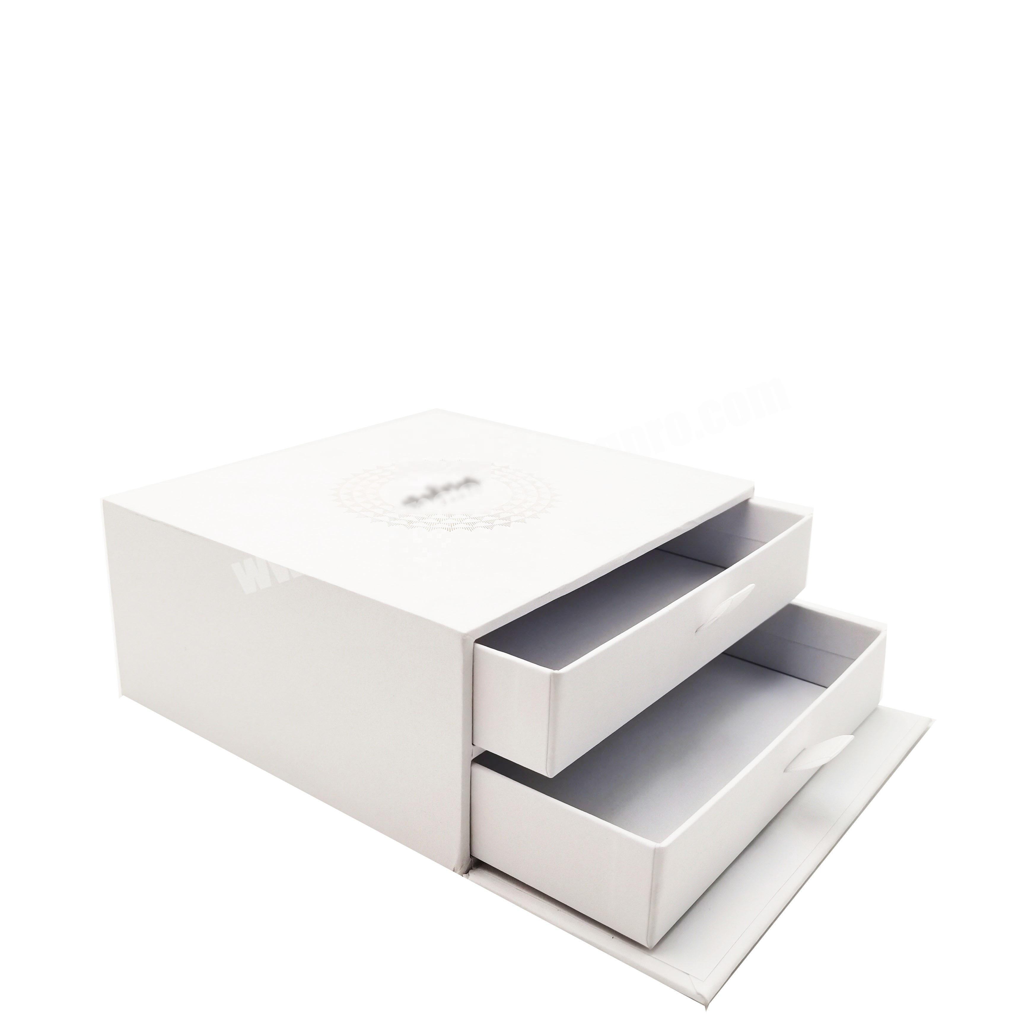 Kexin OEM high quality magnetic white two layers drawer sliding out tier box
