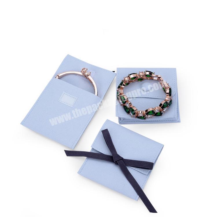 Kexin Sky Blue small Simple Fashion Velvet Packaging Bag Necklace Rings Velvet Pocket