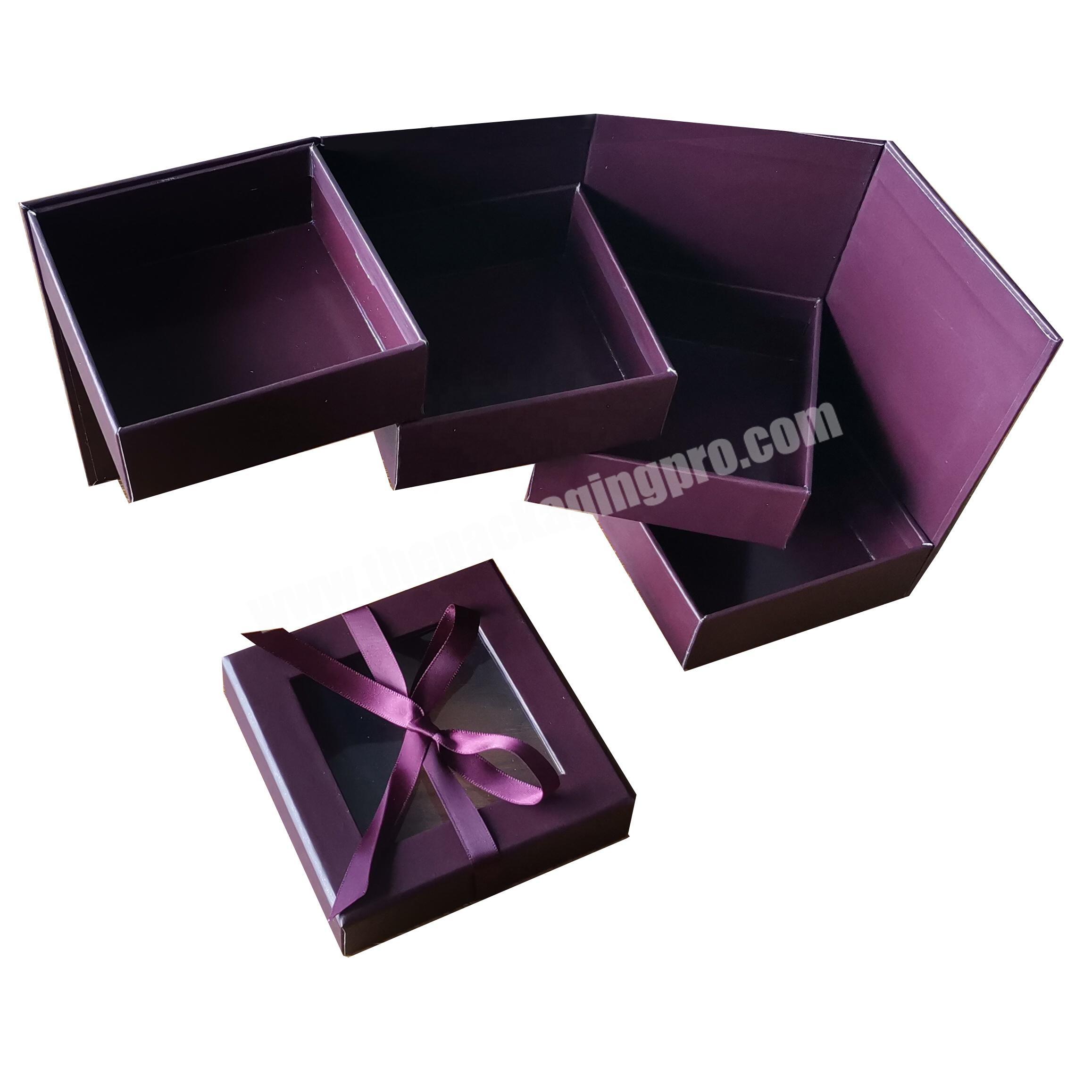 Kexin fancy chocolate explosion double layer gift box offset printing cardboard 4 Layer gift box tier boxes
