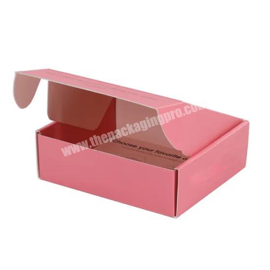 Kexin pink custom logo recycled mail box custom cardboard box foldable  packaging corrugated box brown commercial