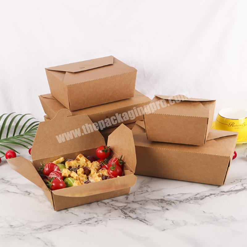 Kraft Paper Lunch Box Disposable Salad Box Food takeaway Packaging Box