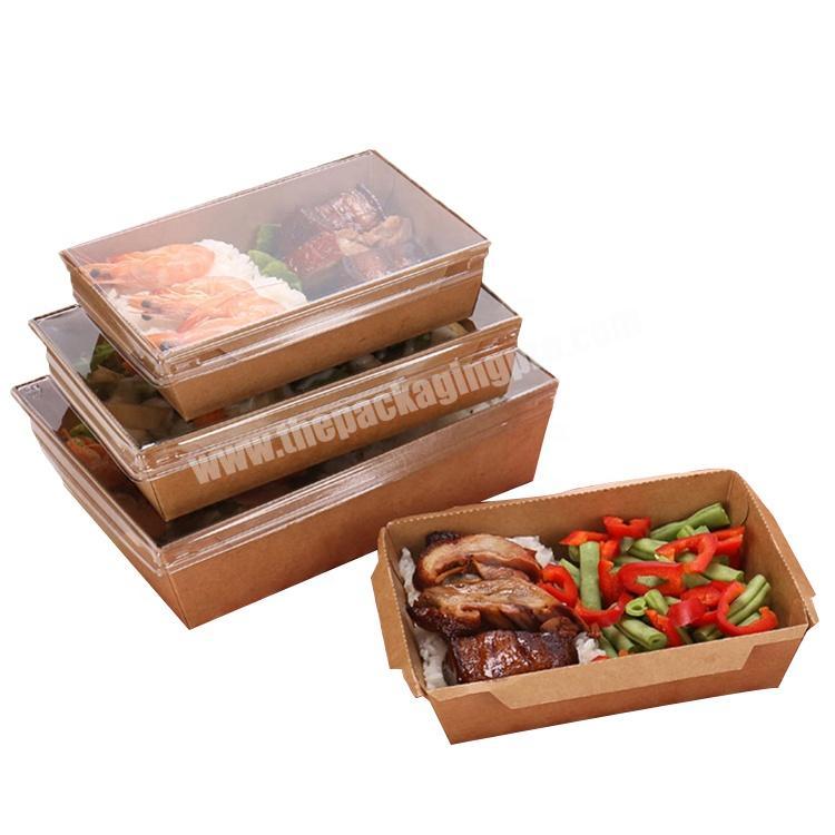 Kraft paper food packaging trays with lid