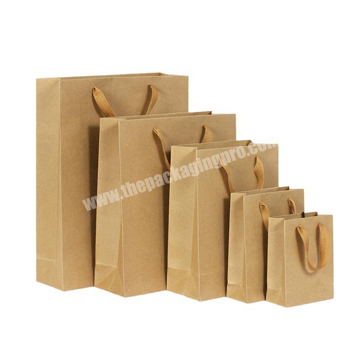 Low cost retail OEM custom printing luxury kraft brown craft paper bag