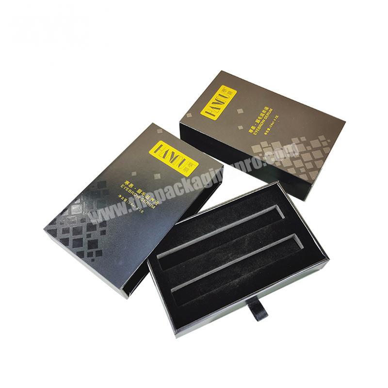 Luxury Black Color Rigid Paper Drawer Boxes Cardboard Book Shape Gift Package Box