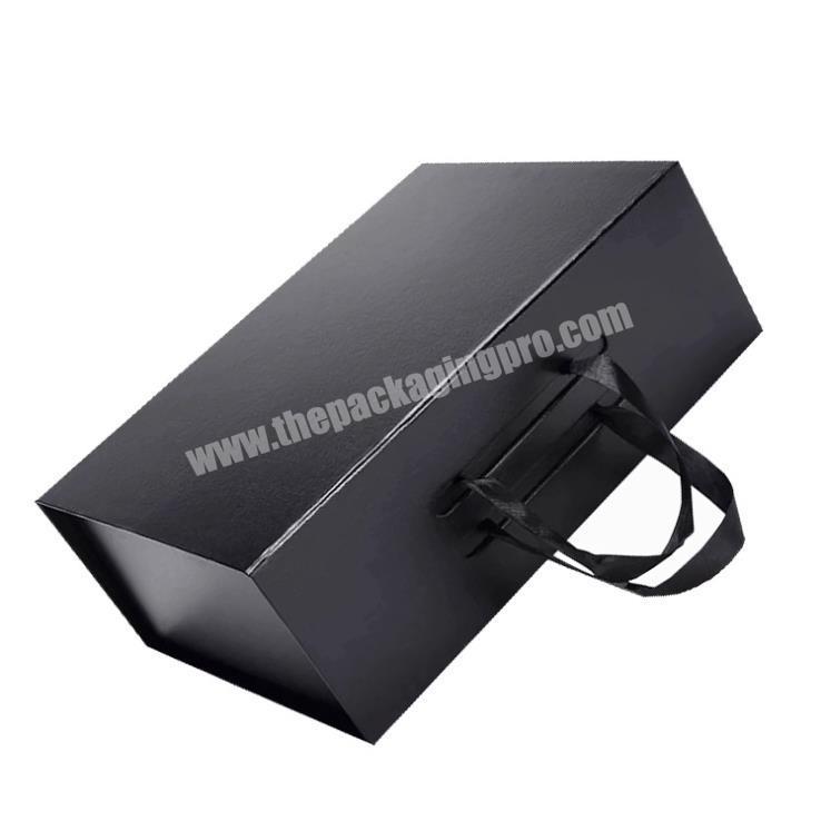 Shop Luxury Black Matte Cardboard Magnetic Folding Boxes Custom Logo Gift Candle Packaging Boxes for Hair Extension