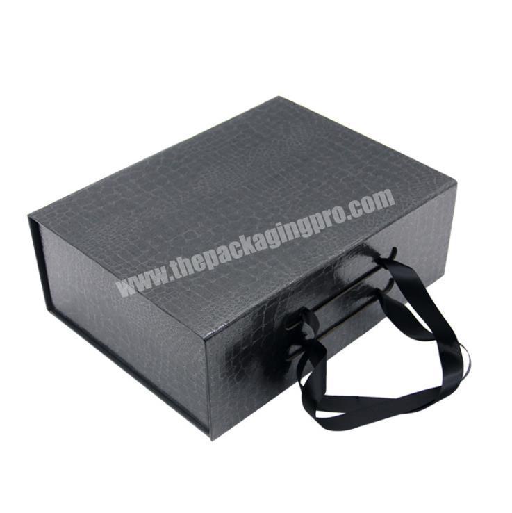 Custom Luxury Black Matte Cardboard Magnetic Folding Boxes Custom Logo Gift Candle Packaging Boxes for Hair Extension