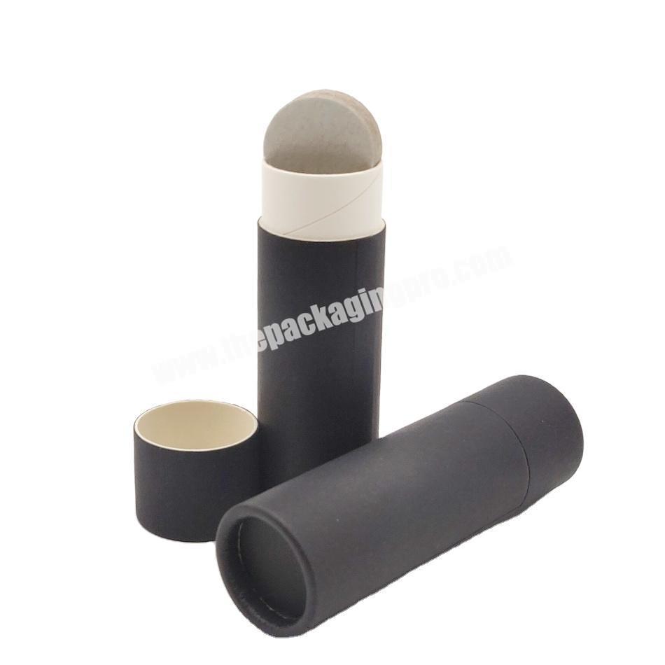 Eco friendly 15g 30g deodorant stick paper tube packaging matte black round deodorant container mini deodorant container