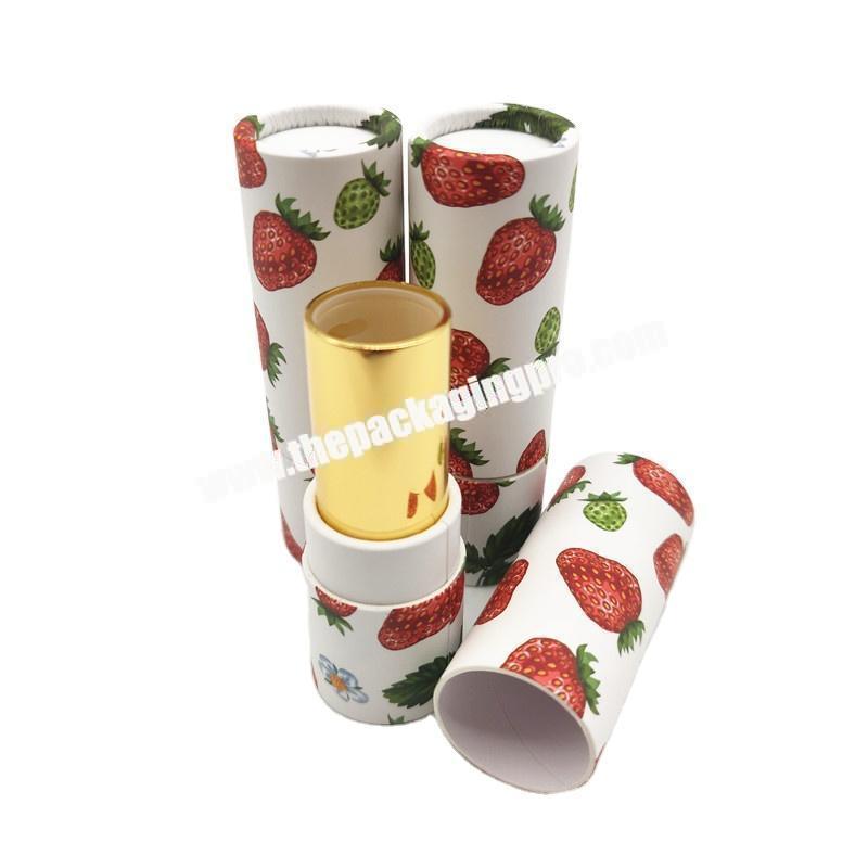 Recycle lipstick paper tube cardboard empty eos lip balm containers paper twist up lipstick tube container round lip balm box