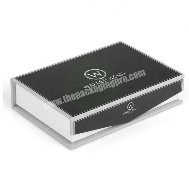 Luxury Custom Print Black Paper Gift Wallet Purse Box Packaging