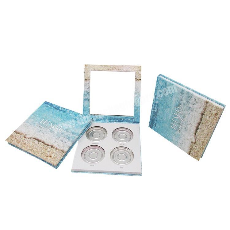 Luxury Design Empty Makeup Palette Packaging Gift Paper Box Custom Eyeshadow Packaging Box With Mirror