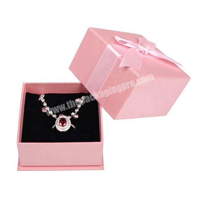 Luxury Necklace Earring Ring Paper Packaging Custom Logo Printed Pink Gift Jewelry Boxes